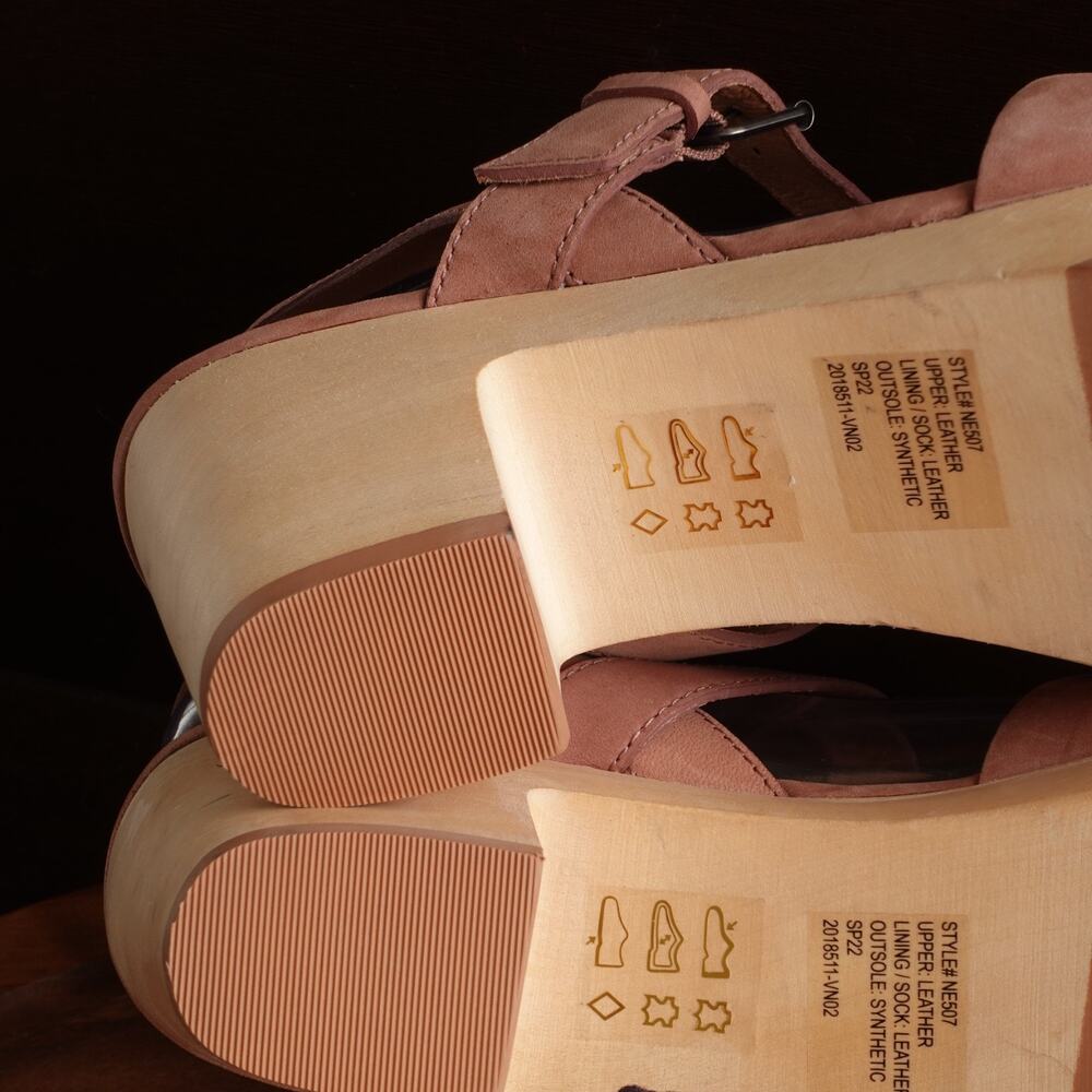 Madewell Sandals Womens Size 10 Blush Pink The Fisherman Clog Leather Boho Shoes - Picture 10 of 15